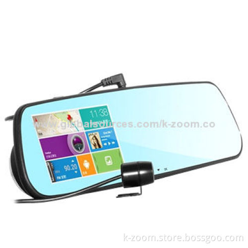 Rearview Mirror DVR with 5/1.3-megapixel, Built-in GPS Track Record, 120 + 140° Viewing Angle
